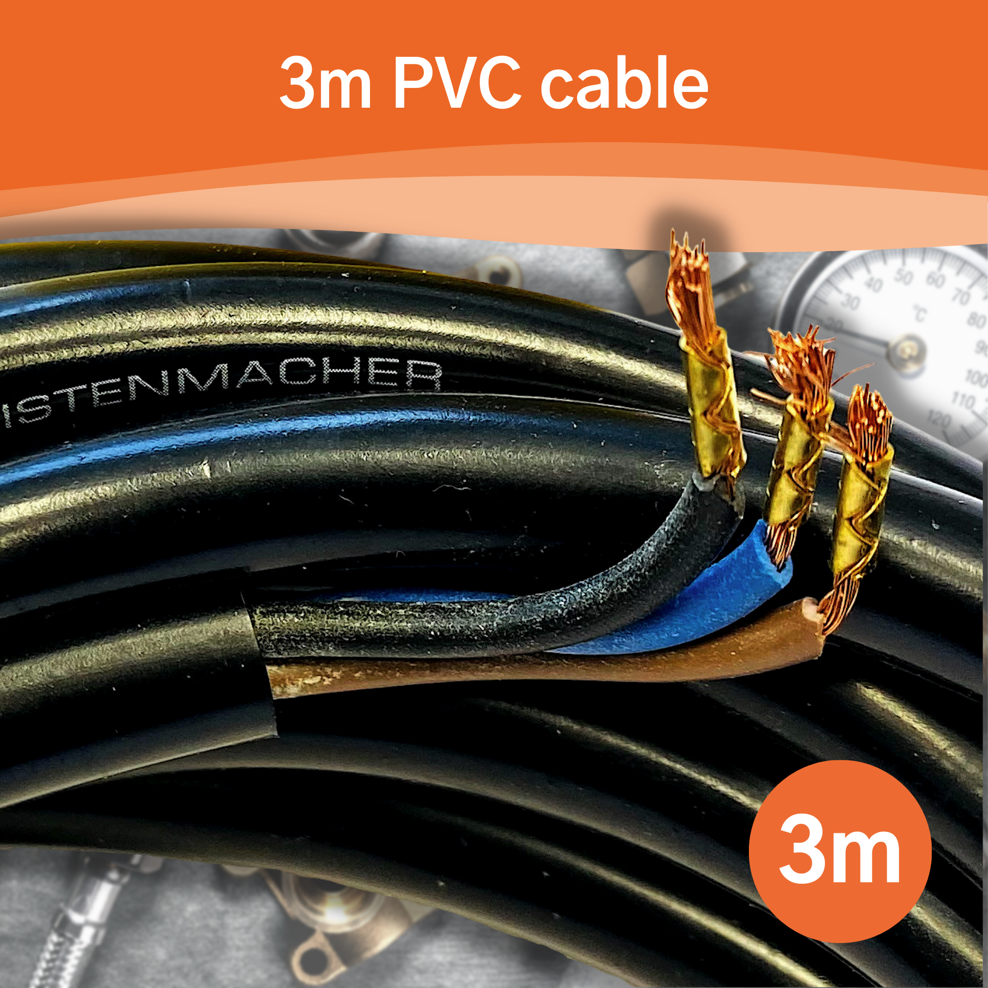 KISTENMACHER Float Switch (3 Meter cable), 16(8)A / 250 V, for handling of water tanks and water pumps